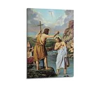 XKUGA Religion Poster Jesus And The World Poster Decorative Painting Canvas Wall Posters And Art Picture Print Modern Family Bedroom Decor Posters 20x30inch(50x75cm)
