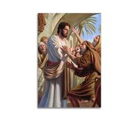 XKUGA Religion Poster Jesus And The World Poster Decorative Painting Canvas Wall Posters And Art Picture Print Modern Family Bedroom Decor Posters 24x36inch(60x90cm)