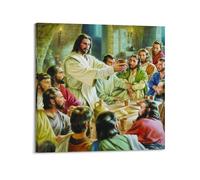 XKUGA Religion Poster Jesus And The World Poster Decorative Painting Canvas Wall Posters And Art Picture Print Modern Family Bedroom Decor Posters 12x12inch(30x30cm)