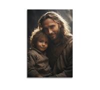 XKUGA Religion Poster Jesus Held The Little Child Poster Decorative Painting Canvas Wall Posters And Art Picture Print Modern Family Bedroom Decor Posters 20x30inch(50x75cm)