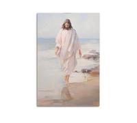 XKUGA Religion Poster Jesus on The Beach Poster Decorative Painting Canvas Wall Posters And Art Picture Print Modern Family Bedroom Decor Posters 16x24inch(40x60cm)