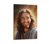 XKUGA Religion Poster Jesus Smiled with Love Poster Decorative Painting Canvas Wall Posters And Art Picture Print Modern Family Bedroom Decor Posters 12x18inch(30x45cm)