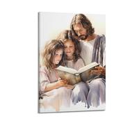XKUGA Religion Poster Jesus Taught The Little Children Poster Decorative Painting Canvas Wall Posters And Art Picture Print Modern Family Bedroom Decor Posters 24x36inch(60x90cm)