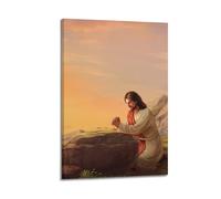 XKUGA Religion Poster Jesus The Prayer Poster Decorative Painting Canvas Wall Posters And Art Picture Print Modern Family Bedroom Decor Posters 16x24inch(40x60cm)
