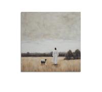 XKUGA Religion Poster Jesus Who Walked Towards The Distance Poster Decorative Painting Canvas Wall Posters And Art Picture Print Modern Family Bedroom Decor Posters 12x12inch(30x30cm)