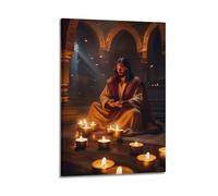 XKUGA Religion Poster The Great Jesus The Savior Poster Decorative Painting Canvas Wall Posters And Art Picture Print Modern Family Bedroom Decor Posters 12x18inch(30x45cm)