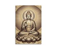XKUGA Religious Religion Artwork Poster Buddha on The Lotus Throne Poster Decorative Painting Canvas Wall Posters And Art Picture Print Modern Family Bedroom Decor Posters 16x24inch(40x60cm)
