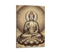XKUGA Religious Religion Artwork Poster Buddha on The Lotus Throne Poster Decorative Painting Canvas Wall Posters And Art Picture Print Modern Family Bedroom Decor Posters 20x30inch(50x75cm)