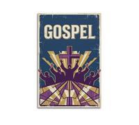 XKUGA Retro Christian Sacred Gospel Cross & Choir Poster Modern Decorative Canvas Prints - Ideal Wall Art for Family, Man Cave, Game Room, Boys & Girls Bedroom 16x24inch(40x60cm)