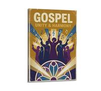XKUGA Retro Church Gospel Choir Unity & Harmony Christian Poster Modern Decorative Canvas Prints - Ideal Wall Art for Family, Man Cave, Game Room, Boys & Girls Bedroom 24x36inch(60x90cm)