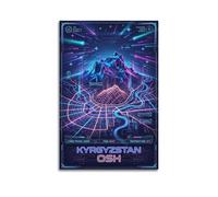 XKUGA Retro Cyber Sulaiman-Too Sacred Mountain Osh Map Poster Modern Decorative Canvas Prints - Ideal Wall Art for Family, Man Cave, Game Room, Boys & Girls Bedroom 12x18inch(30x45cm)