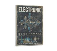 XKUGA Retro Electronic Music Synthesis Signal Flow Poster Modern Decorative Canvas Prints - Ideal Wall Art for Family, Man Cave, Game Room, Boys & Girls Bedroom 16x24inch(40x60cm)
