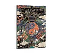 XKUGA Retro Feng Shui Yin Yang Bagua Harmony Zen Poster Modern Decorative Canvas Prints - Ideal Wall Art for Family, Game Room, Kids, Boys & Girls Bedroom 20x30inch(50x75cm)