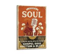 XKUGA Retro Southern Chapel Gospel Soul Music Poster Modern Decorative Canvas Prints - Ideal Wall Art for Family, Man Cave, Game Room, Boys & Girls Bedroom 24x36inch(60x90cm)