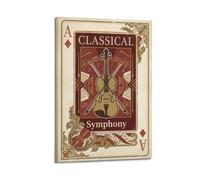 XKUGA Retro Symphony Orchestra Poster Jazz Music Violin Modern Decorative Canvas Prints - Ideal Wall Art for Family, Man Cave, Game Room, Boys & Girls Bedroom 16x24inch(40x60cm)
