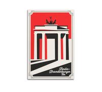 XKUGA Retro Travel Poster Berlin Brandenburg Gate Poster Decorative Painting Canvas Wall Posters And Art Picture Print Modern Family Bedroom Decor Posters 20x30inch(50x75cm)