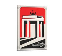 XKUGA Retro Travel Poster Berlin Brandenburg Gate Poster Decorative Painting Canvas Wall Posters And Art Picture Print Modern Family Bedroom Decor Posters 20x30inch(50x75cm)