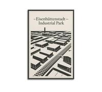 XKUGA Retro Travel Poster Eisenhüttenstadt Industrial Park Poster Decorative Painting Canvas Wall Posters And Art Picture Print Modern Family Bedroom Decor Posters 16x24inch(40x60cm)