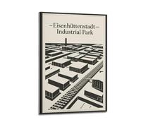 XKUGA Retro Travel Poster Eisenhüttenstadt Industrial Park Poster Decorative Painting Canvas Wall Posters And Art Picture Print Modern Family Bedroom Decor Posters 12x18inch(30x45cm)