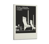 XKUGA Retro Travel Poster Essen Zollverein Coal Mine Industrial Complex Poster Decorative Painting Canvas Wall Posters And Art Picture Print Modern Family Bedroom Decor Posters 24x36inch(60x90cm)