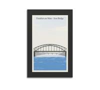 XKUGA Retro Travel Poster Frankfurt Am Main Iron Bridge Poster Decorative Painting Canvas Wall Posters And Art Picture Print Modern Family Bedroom Decor Posters 16x24inch(40x60cm)