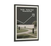 XKUGA Retro Travel Poster Germany Berlin Wall Memorial Park Poster Decorative Painting Canvas Wall Posters And Art Picture Print Modern Family Bedroom Decor Posters 20x30inch(50x75cm)