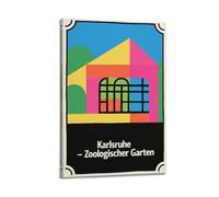 XKUGA Retro Travel Poster Germany Karlsruhe Zoologischer Garten Poster Decorative Painting Canvas Wall Posters And Art Picture Print Modern Family Bedroom Decor Posters 12x18inch(30x45cm)