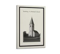 XKUGA Retro Travel Poster Hamburg St Michael’s Church Poster Decorative Painting Canvas Wall Posters And Art Picture Print Modern Family Bedroom Decor Posters 16x24inch(40x60cm)