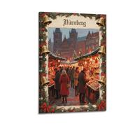 XKUGA Retro Travel Poster Nuremberg Christkindlesmarkt Poster Decorative Painting Canvas Wall Posters And Art Picture Print Modern Family Bedroom Decor Posters 12x18inch(30x45cm)