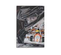 XKUGA Supercar Poster MP4-4 Senna Racing Legendary Driver Poster Decorative Painting Canvas Wall Posters And Art Picture Print Modern Family Bedroom Decor Posters 16x24inch(40x60cm)