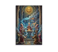 XKUGA Surreal Vintage Animal Poster Octopus Algorithm Oracle Satire Modern Decorative Canvas Prints - Ideal Wall Art for Family, Man Cave, Game Room, Boys & Girls Bedroom 16x24inch(40x60cm)