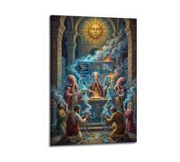 XKUGA Surreal Vintage Animal Poster Octopus Algorithm Oracle Satire Modern Decorative Canvas Prints - Ideal Wall Art for Family, Man Cave, Game Room, Boys & Girls Bedroom 24x36inch(60x90cm)
