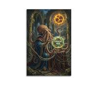 XKUGA Surreal Vintage Animal Poster Octopus Error 404 Tech Ritual Modern Decorative Canvas Prints - Ideal Wall Art for Family, Man Cave, Game Room, Boys & Girls Bedroom 24x36inch(60x90cm)