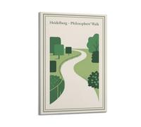 XKUGA Travel Poster Germany Heidelberg Philosophers’ Walk Poster Decorative Painting Canvas Wall Posters And Art Picture Print Modern Family Bedroom Decor Posters 16x24inch(40x60cm)