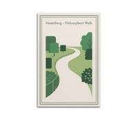 XKUGA Travel Poster Germany Heidelberg Philosophers’ Walk Poster Decorative Painting Canvas Wall Posters And Art Picture Print Modern Family Bedroom Decor Posters 20x30inch(50x75cm)