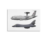 XKUGA USAF Cold War Military Aviation Poster E-3G B-1B Lancer Modern Decorative Canvas Prints - Ideal Wall Art for Family, Man Cave, Game Room, Boys & Girls Bedroom 16x24inch(40x60cm)