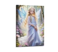 XKUGA Vintage Angel Poster Beautiful Little Angel in The Forest Poster Decorative Painting Canvas Wall Posters And Art Picture Print Modern Family Bedroom Decor Posters 16x24inch(40x60cm)