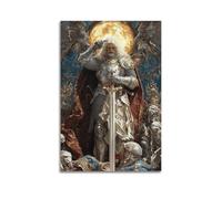 XKUGA Vintage Christ Poster Archangel Michael Holy Light Poster Decorative Painting Canvas Wall Posters And Art Picture Print Modern Family Bedroom Decor Posters 12x18inch(30x45cm)