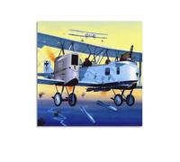 XKUGA Vintage First World War Fighter Plane Poster Gothas over London Poster Decorative Painting Canvas Wall Posters And Art Picture Print Modern Family Bedroom Decor Posters 16x16inch(40x40cm)