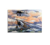 XKUGA Vintage First World War Fighter Plane Poster Morning Class Poster Decorative Painting Canvas Wall Posters And Art Picture Print Modern Family Bedroom Decor Posters 16x24inch(40x60cm)