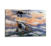 XKUGA Vintage First World War Fighter Plane Poster Morning Class Poster Decorative Painting Canvas Wall Posters And Art Picture Print Modern Family Bedroom Decor Posters 12x18inch(30x45cm)