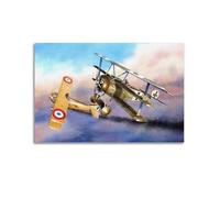 XKUGA Vintage First World War Fighter Plane Poster Werner Voss 45th Victory Poster Decorative Painting Canvas Wall Posters And Art Picture Print Modern Family Bedroom Decor Posters 12x18inch(30x45cm)