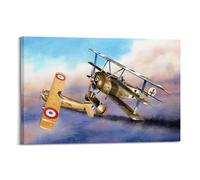 XKUGA Vintage First World War Fighter Plane Poster Werner Voss 45th Victory Poster Decorative Painting Canvas Wall Posters And Art Picture Print Modern Family Bedroom Decor Posters 12x18inch(30x45cm)