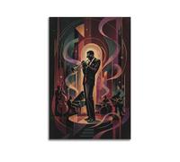 XKUGA Vintage Harlem Music Poster Jazz Legendary Trumpeter Modern Decorative Canvas Prints - Ideal Wall Art for Family, Man Cave, Game Room, Boys & Girls Bedroom 24x36inch(60x90cm)
