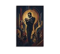 XKUGA Vintage Harlem Music Poster Jazz Legendary Trumpeter Modern Decorative Canvas Prints - Ideal Wall Art for Family, Man Cave, Game Room, Boys & Girls Bedroom 16x24inch(40x60cm)