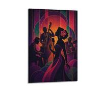 XKUGA Vintage Jazz Singer Style Blues Legend Poster Modern Decorative Canvas Prints - Ideal Wall Art for Family, Man Cave, Game Room, Boys & Girls Bedroom 12x18inch(30x45cm)