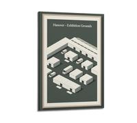 XKUGA Vintage Poster Germany Hanover Exhibition Grounds Poster Decorative Painting Canvas Wall Posters And Art Picture Print Modern Family Bedroom Decor Posters 20x30inch(50x75cm)