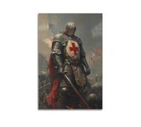 XKUGA Vintage Poster Medieval Crusaders Knights Templar Poster Decorative Painting Canvas Wall Posters And Art Picture Print Modern Family Bedroom Decor Posters 12x18inch(30x45cm)