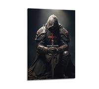 XKUGA Vintage Poster Medieval Knights Templar Crusaders Poster Decorative Painting Canvas Wall Posters And Art Picture Print Modern Family Bedroom Decor Posters 24x36inch(60x90cm)