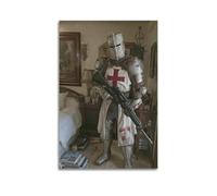 XKUGA Vintage Poster Medieval Templar Knight Armor Firearm Poster Decorative Painting Canvas Wall Posters And Art Picture Print Modern Family Bedroom Decor Posters 24x36inch(60x90cm)